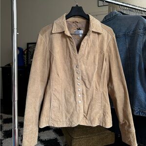 Stylish Tan Suede Women's Jacket